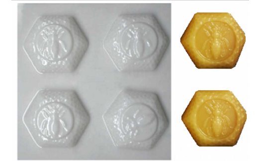 Soap Mold Hexagon with Bee 